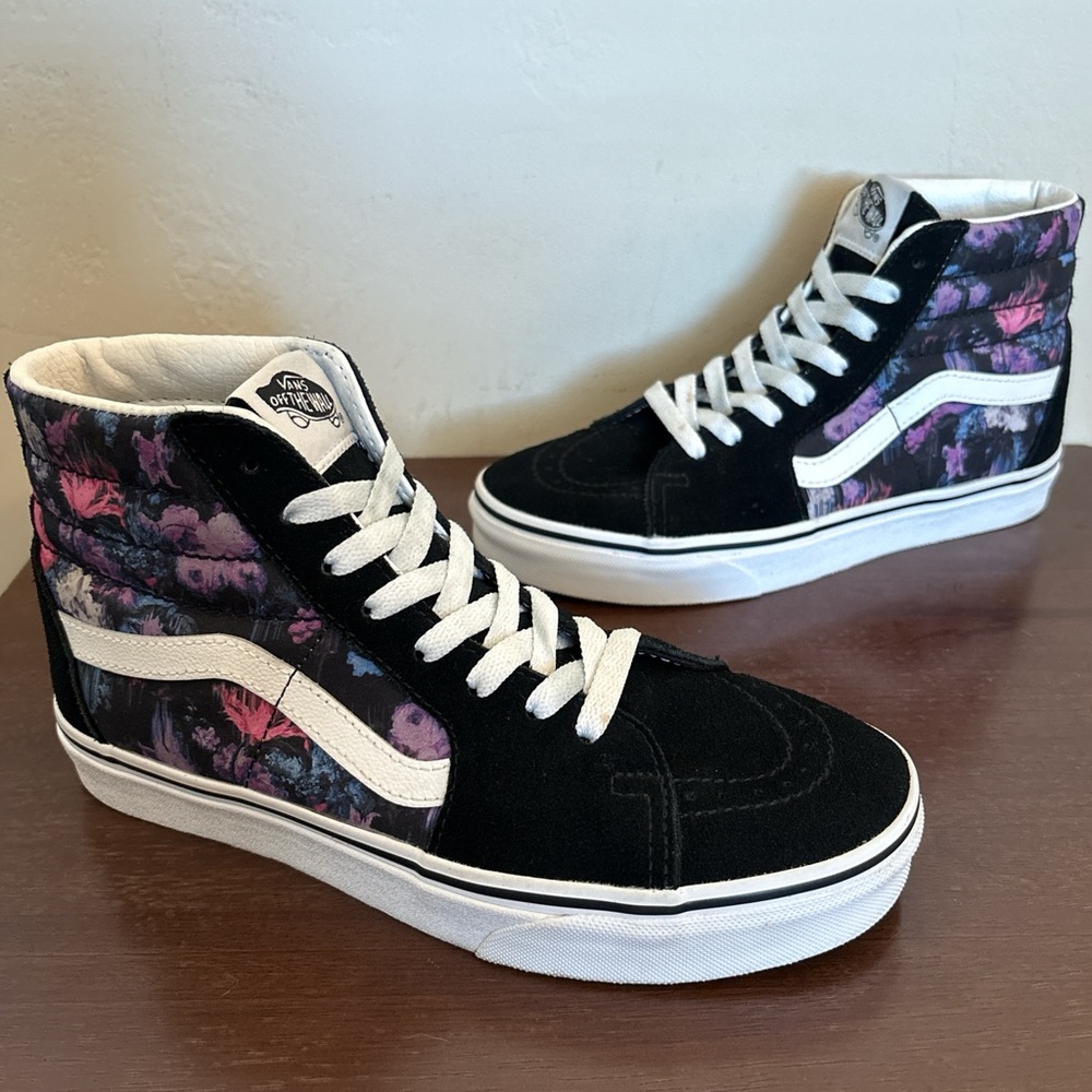 Vans Sk8-Hi, Warped Floral, Purple/Black/Pink/Blue/White